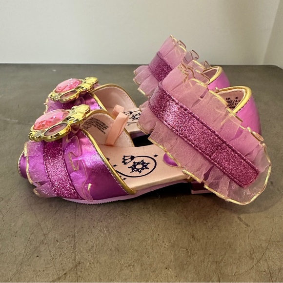 [KID]  DISNEY Rapunzel Costume Heels Kids 7/8 Metallic Pink/Gold - Picture 4 of 7